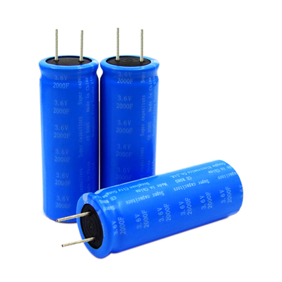 Batería radial eléctrica doble 3.6v 2000f de los condensadores del faradio de la capa