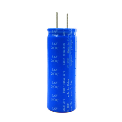 Batería radial eléctrica doble 3.6v 2000f de los condensadores del faradio de la capa
