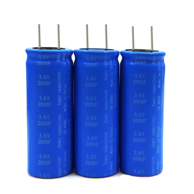 Batería radial eléctrica doble 3.6v 2000f de los condensadores del faradio de la capa