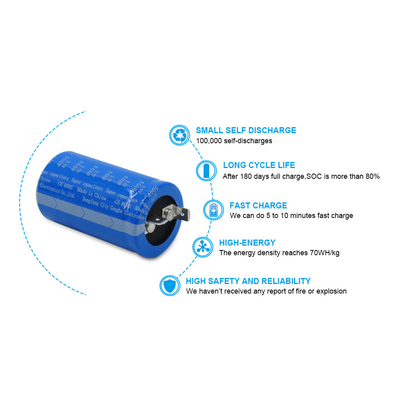 Orificio pasante Super Capacitor Baterías Lug 2.7 Volt 500 Farad Reemplazo